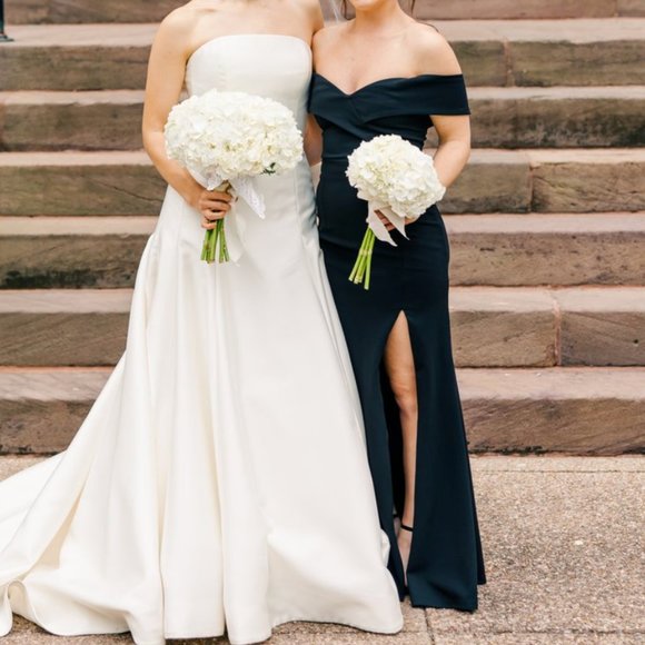 Black Off the Shoulder Lulu's XS Bridesmaid Dress - Picture 2 of 2